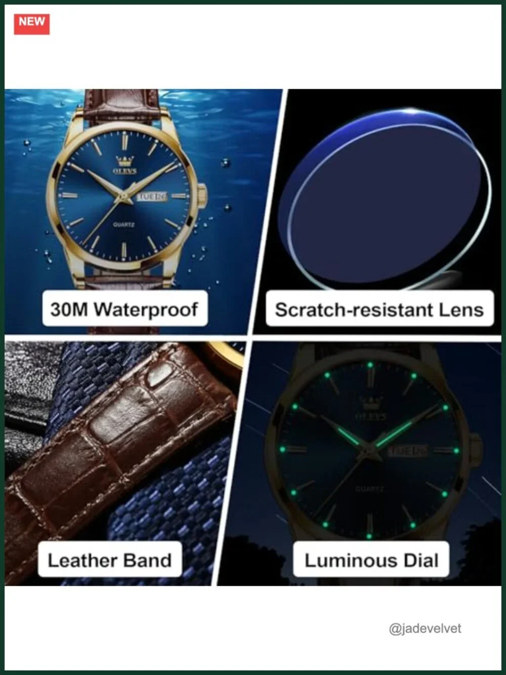 Men's Casual Leather Watch Minimalist Analog Quartz Wristwatch